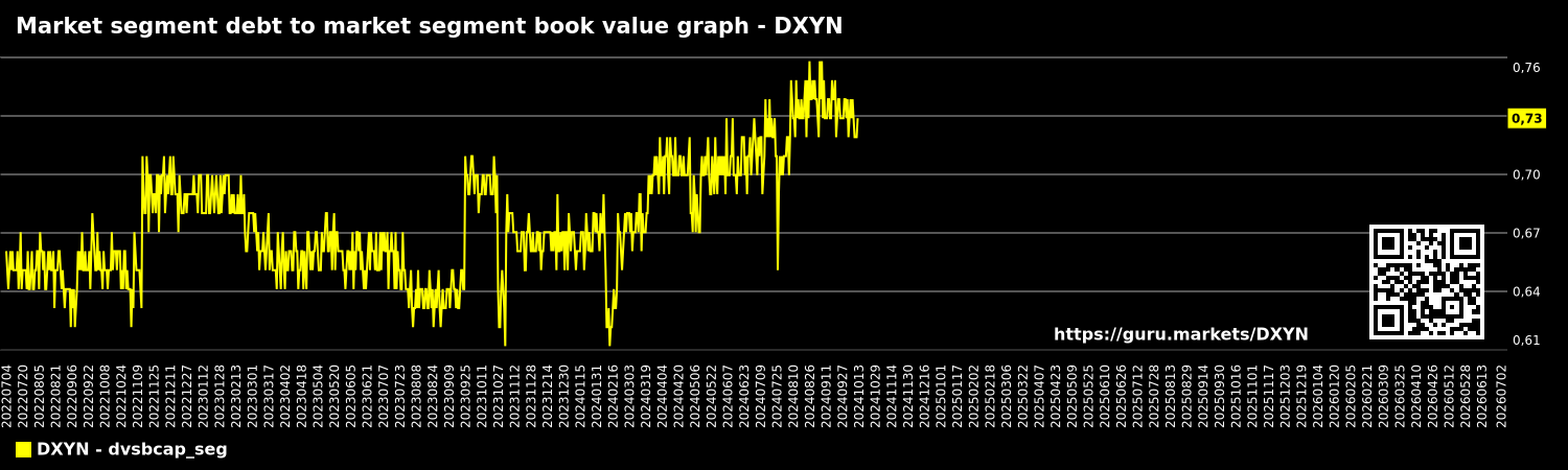 Market segment debt to market segment book value graph - DXYN